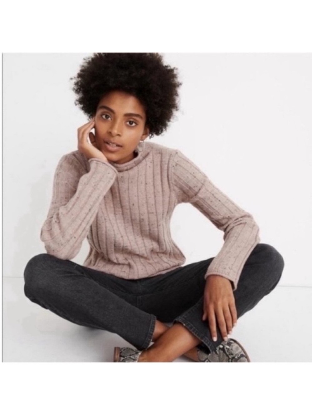 Madewell Donegal Evercrest Turtleneck Pink Size XXL